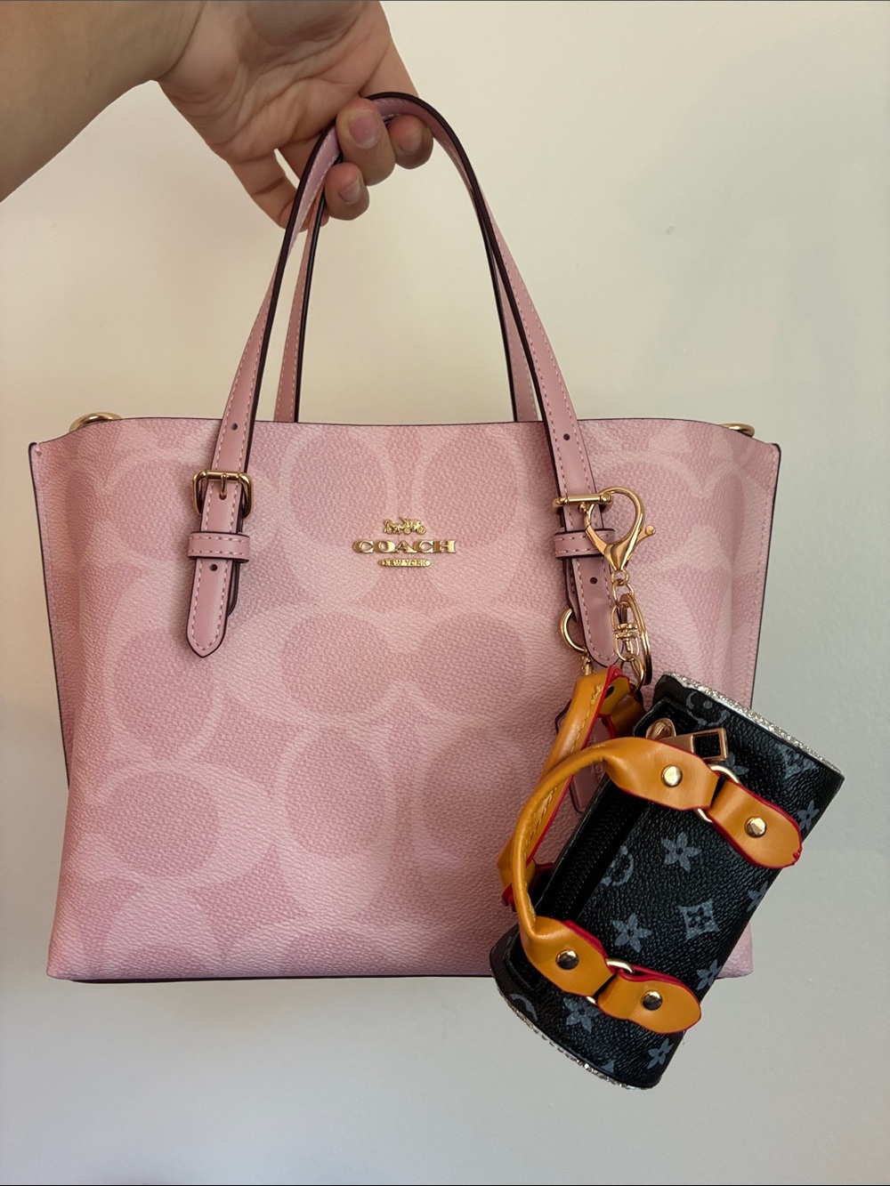 Black Monogram Mini Duffle Bag Charm/ Keychain